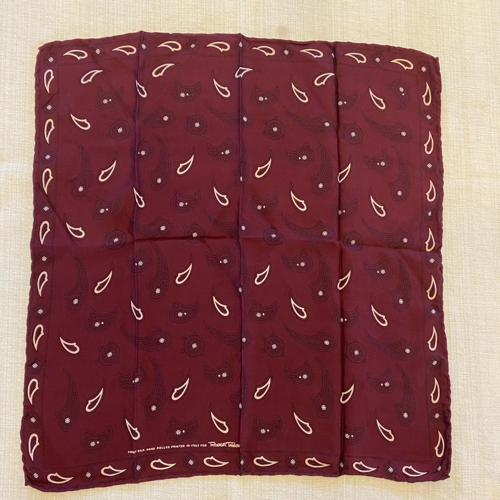 Vintage Robert Talbott silk pocket square